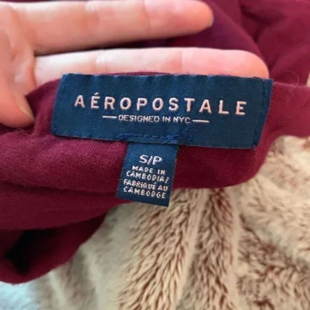 Aeropostale Womens Small Bodysuit Burgundy Sleeveless Halter Tank Top Basic Snap - Picture 3 of 6